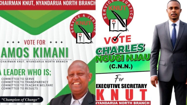 Gathungu hails teachers Kimani & Njau for winning top KNUT posts