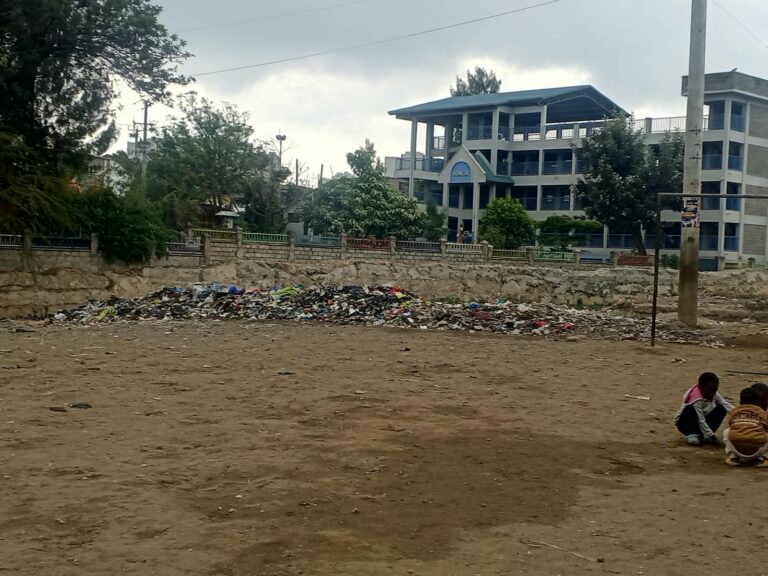Garbage heap raises flood fears at Mukuru Learning Centre